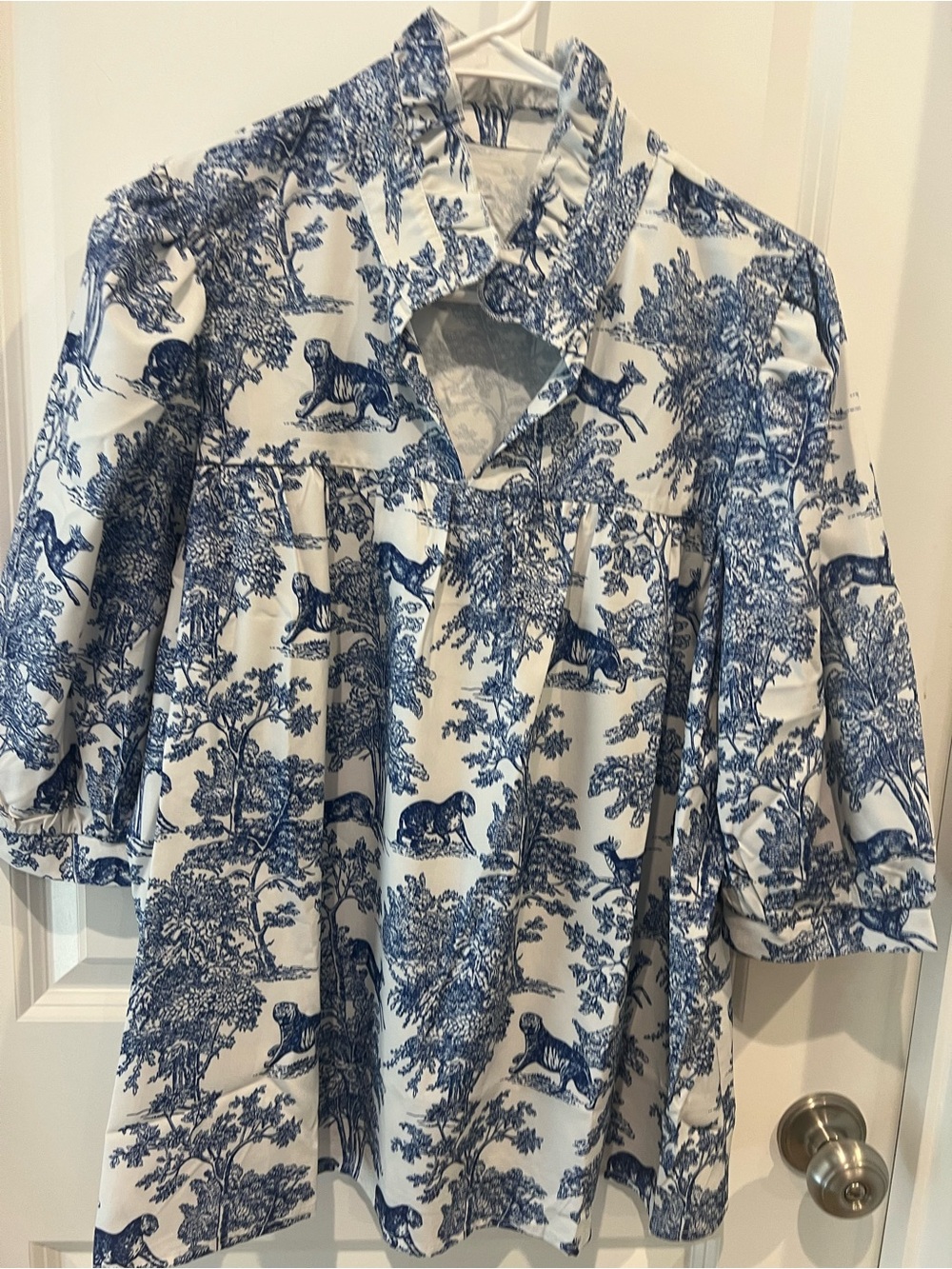 Blue and White Top Size Large - Like New
